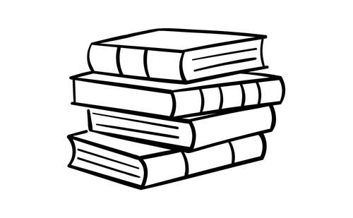 Image of four books stacked together
